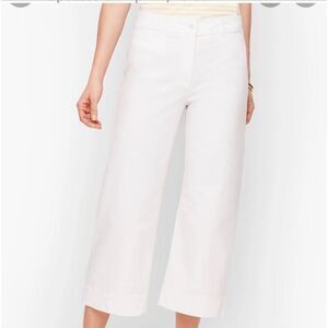 Talbots Wide Leg Crop Chino White Pants Women’s Size 2